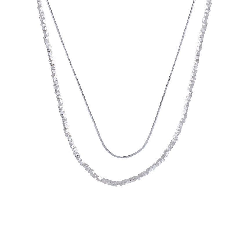 Women's Double Layer Sterling Silver Necklace